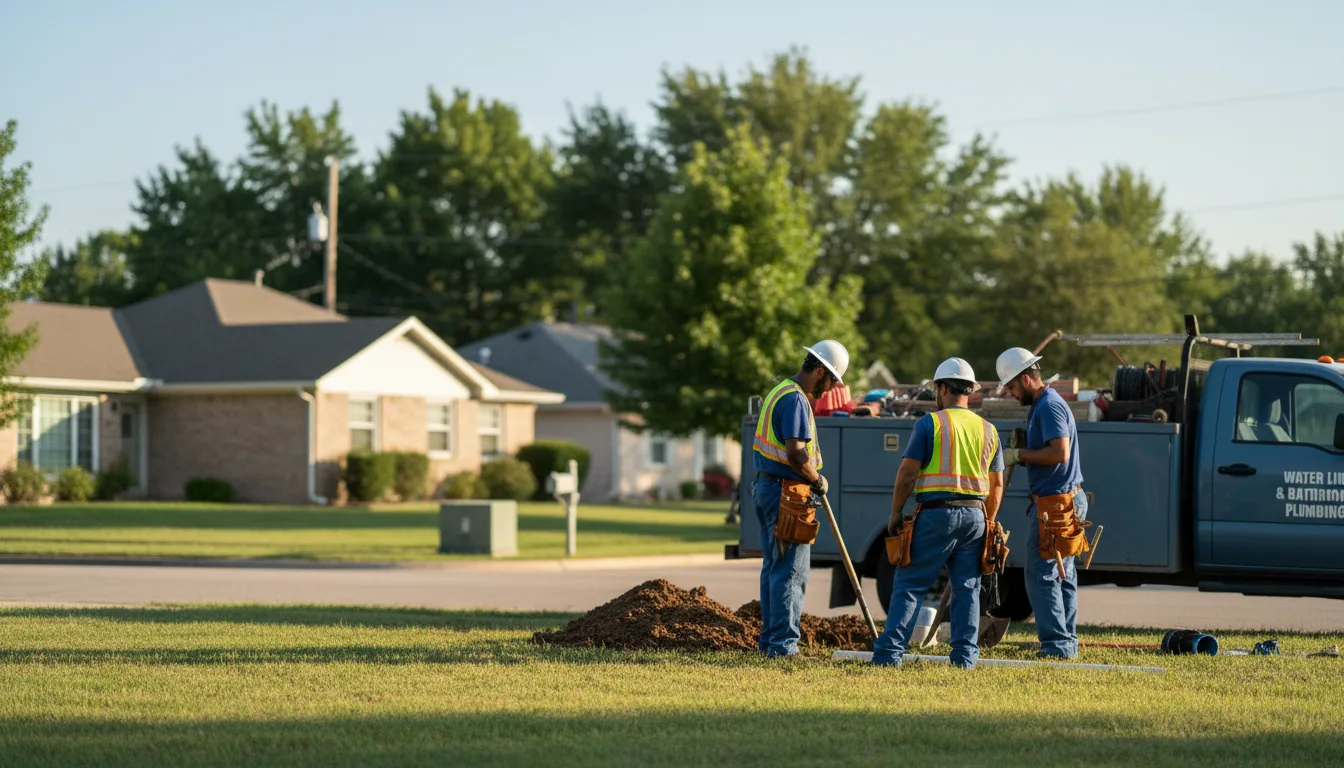 Residential water line and bathroom plumbing service in Kintnersville, PA